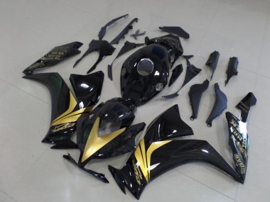 CBR 1000 RR 12-16 - Brillante Negro Oro Pegatinas