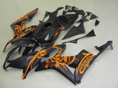 CBR 600 RR 07-08 - Negro Mate Naranja Pegatinas