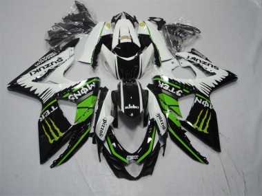 GSXR 1000 K9 09-16 - Negro Blanco Verde Monster Pizzoli