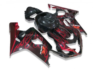 GSXR 600 / 750 K4 04-05 - Negro Rojo Llamas