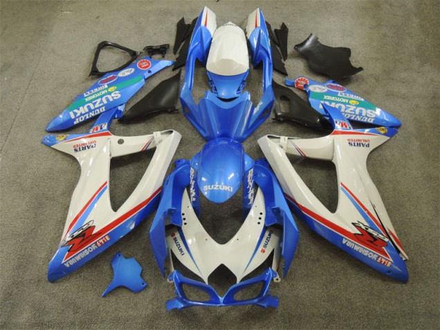 GSXR 600 K8 08-10 - Azul Blanco con Calcomanías GSXR 600 K8 08-10 - Azul Blanco con Calcomanías