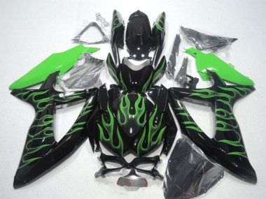 GSXR 600 K8 08-10 - Negro Verde Llama