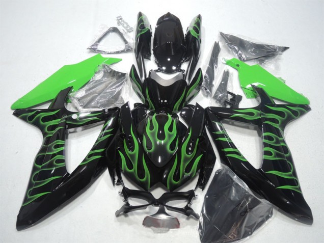 GSXR 600 K8 08-10 - Negro Verde Llama
