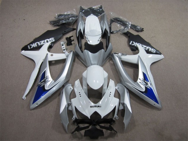 GSXR 600 K8 08-10 - Plata Azul Blanco GSXR 600 K8 08-10 - Plata Azul Blanco
