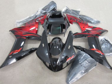 R1 02-03 - Negro Rojo Calcomanía