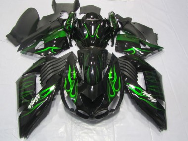 ZX14R ZZR 1400 06-11 - Negro Verde Llama Ninja