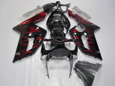 ZX6R 03-04 - Negro Rojo Llama