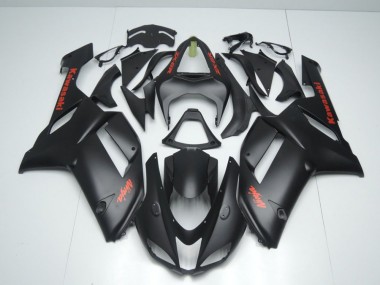 ZX6R 07-08 - Negro Mate con Rojo Pegatinas