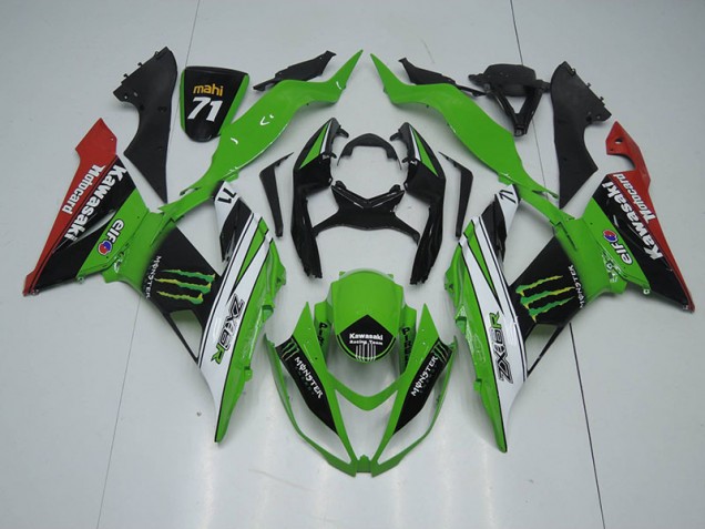 ZX6R 13-18 - Negro Verde Blanco Monster ZX6R 13-18 - Negro Verde Blanco Monster