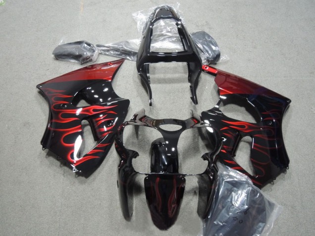 ZX6R 00-02 - Negro Rojo Llama