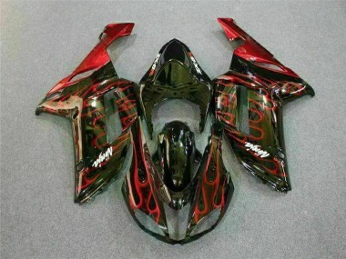 ZX6R 07-08 - Negro Rojo Llama