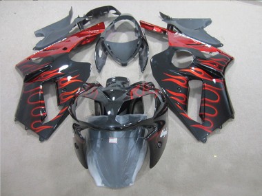 ZX6R 07-08 - Negro Rojo Llama
