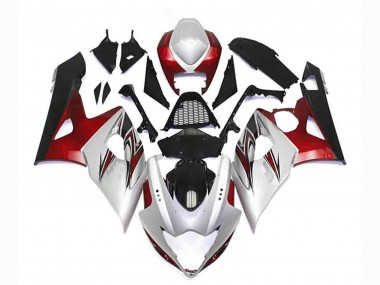 Kits Carenado Moto Suzuki GSXR 1000 2005-2006 - Plata Rojo Negro