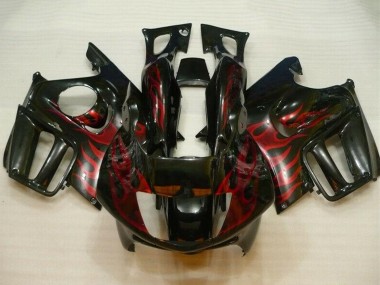 Carenados Moto Honda CBR600 F3 1995-1996 - Negro Brillante Rojo Llama