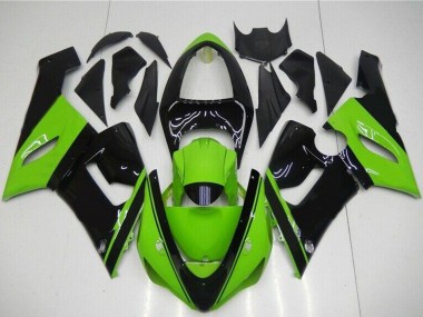 Carenado Moto Kawasaki ZX6R 2005-2006 - Verde Negro Brillante