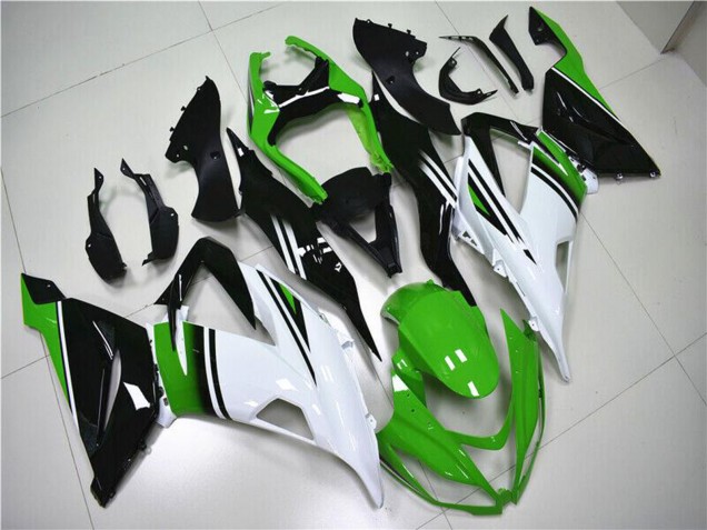 Carenados Moto Kawasaki ZX6R 2013-2018 - Verde Blanco Negro Brillante