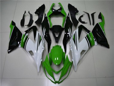 Carenados Moto Kawasaki ZX6R 2013-2018 - Verde Blanco Negro Brillante