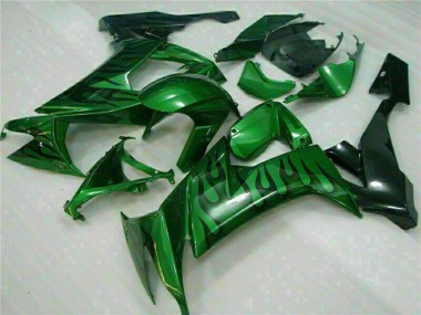 Carenados Moto Kawasaki ZX10R 2008-2010 - Negro Brillante Verde Llama