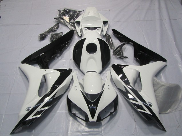 Carenados Moto Honda CBR1000RR 2006-2007 - Blanco Negro Brillante OEM Estilo No Calcomanías