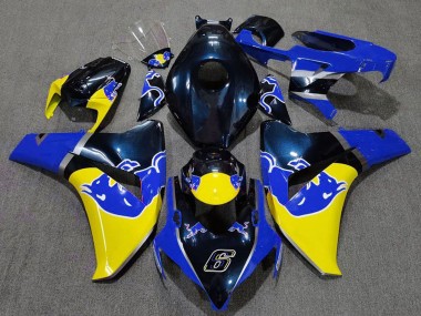 Carenado Moto Honda CBR1000RR 2008-2011 - Azul Oscuro Amarillo Rojo Bull