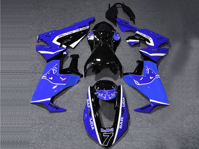 Carenados Moto Honda CBR1000RR 2017-2023 - Azul Blanco Negro Brillante Toro