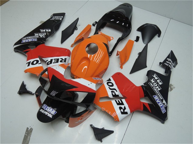 Kits Carenado Moto Honda CBR600RR 2003-2004 - Naranja Blanco Rojo Negro Brillante Repsol