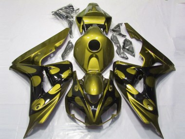 Carenados Moto Honda CBR1000RR 2006-2007 - Amarillo Brillante Negro Brillante Llama
