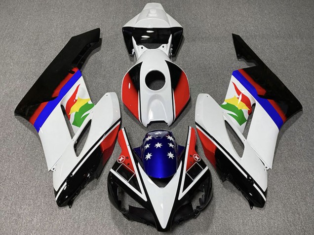 Carenados Moto Honda CBR1000RR 2004-2005 - Blanco Rojo Azul Negro Brillante Estrella