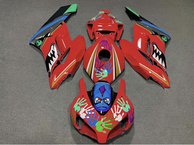 Carenados Moto Honda CBR1000RR 2004-2005 - Rojo Azul Verde Negro Tiburón