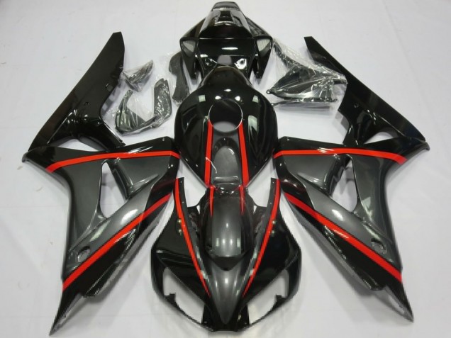 Carenados Moto Honda CBR1000RR 2006-2007 - Negro Brillante Gris Rojo