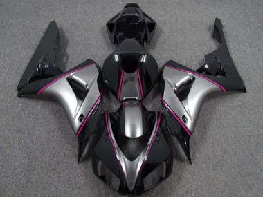 Carenados Moto Honda CBR1000RR 2006-2007 - Plata Rosa Negro Brillante Pinstripe