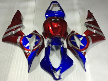 Carenados Moto Honda CBR600RR 2007-2008 - Rojo Plata Azul Captain America