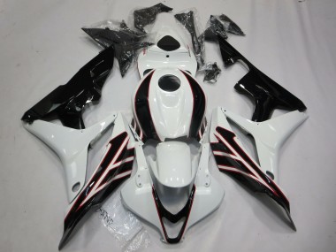 Carenados Moto Honda CBR600RR 2007-2008 - Blanco Negro Brillante OEM Estilo