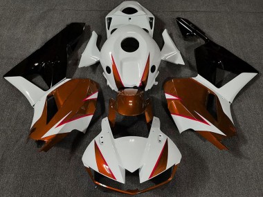Carenados Moto Honda CBR600RR 2013-2023 - Blanco Naranja Oscuro Negro Brillante