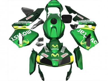 Carenados Moto Honda CBR600RR 2003-2004 - Verde Amarillo MoviStar