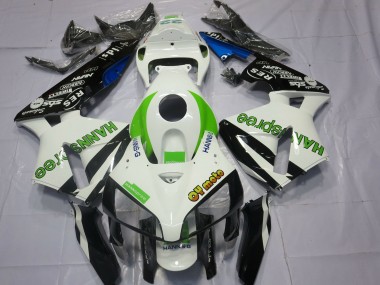 Carenados Moto Honda CBR600RR 2005-2006 - Blanco Verde Negro Brillante HannSpree