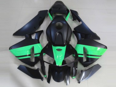 Carenados Moto Honda CBR600RR 2005-2006 - Negro Mate Especial Verde
