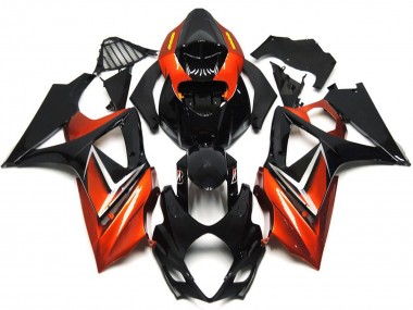 Carenados Moto Suzuki GSXR 1000 2007-2008 - Negro Brillante Naranja