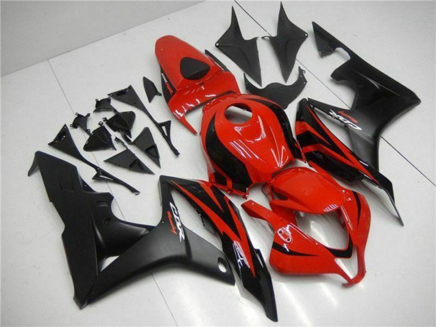 Carenados Moto Honda CBR600RR 2007-2008 - Rojo Negro Mate Calcomanías