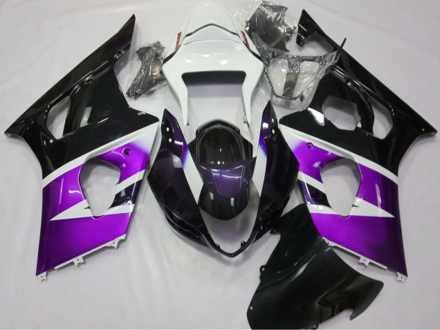 Carenados Moto Suzuki GSXR 1000 2003-2004 - Púrpura Blanco Negro Brillante