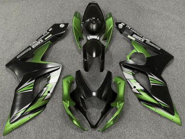 Carenado Moto Suzuki GSXR 1000 2005-2006 - Negro Mate Verde