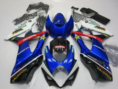 Carenado Moto Suzuki GSXR 1000 2007-2008 - Blanco Azul Rojo Negro Rockstar