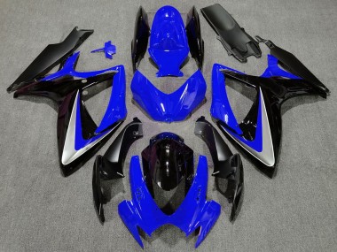 Carenado Moto Suzuki GSXR 600 / GSXR 750 2006-2007 - Azul Plata Negro Brillante OEM Estilo