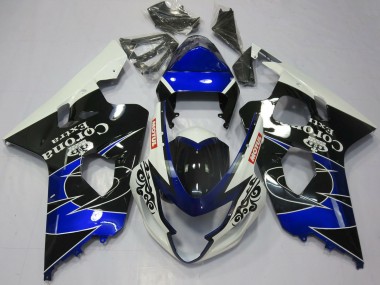 Carenados Moto Suzuki GSXR 600 / GSXR 750 2004-2005 - Blanco Azul Negro Corona Motul