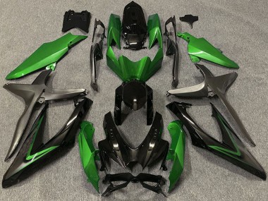 Carenados Moto Suzuki GSXR 600 / GSXR 750 2008-2010 - Verde Gris Negro Brillante