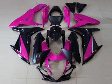 Carenados Moto Suzuki GSXR 600 / GSXR 750 2011-2024 - Rosa Negro Brillante Negro Mate