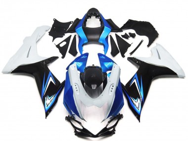 Carenados Moto Suzuki GSXR 600 / GSXR 750 2011-2024 - Blanco Azul Claro Negro Brillante