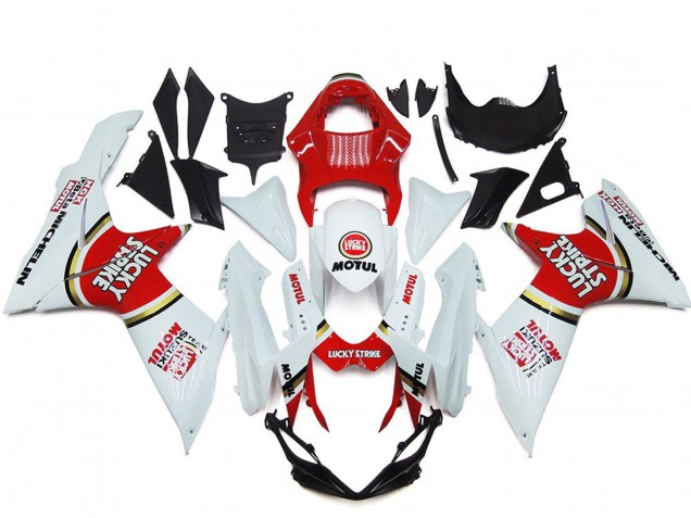 Carenados Moto Suzuki GSXR 600 / GSXR 750 2011-2024 - Blanco Rojo Motul Lucky Strike