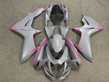 Carenados Moto Suzuki GSXR 600 / GSXR 750 2011-2024 - Nardo Gris Mate Rosa Accents