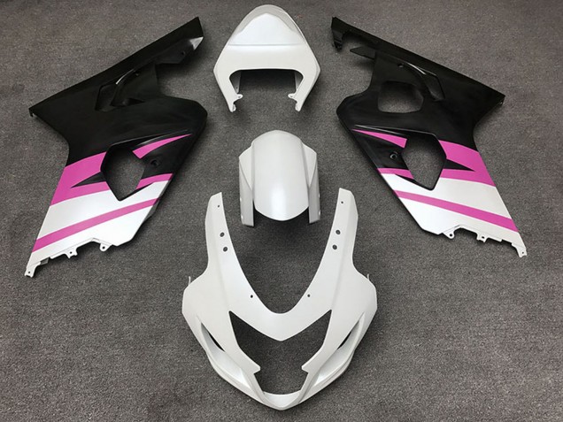 Carenados Moto Suzuki GSXR 600 / GSXR 750 2004-2005 - Blanco Rosa Negro Mate